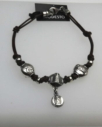 PULSERA LUGO PLATA Y CUERO