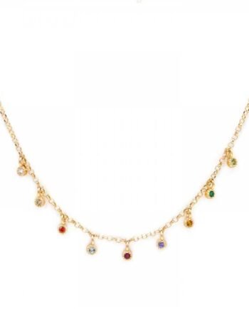 Collar Rainbow dorado multicolor LUCA LORENZINI  CLB690-M1