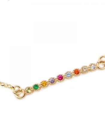 Pulsera Rainbow dorada barra multicolor BRB691-M1